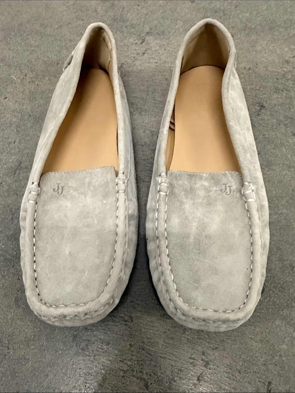 Janie and Jack Light Gray Suede Slip-On Loafers